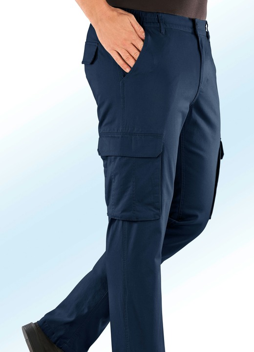 Jeans - Thermohose mit Cargotaschen in 4 Farben, in Größe 024 bis 064, in Farbe MARINE Ansicht 1