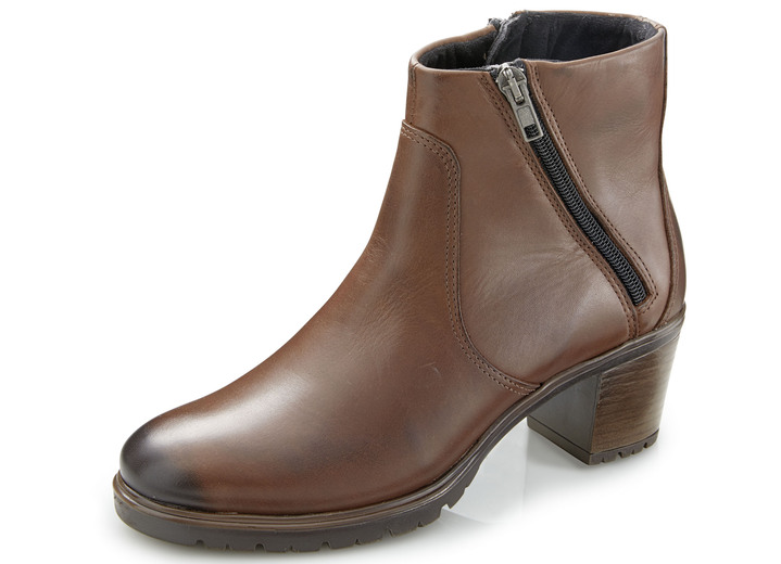 Stiefel & Stiefeletten - Toosoft Stiefelette aus teilweise schattiertem Rind-Nappaleder, in Größe 036 bis 042, in Farbe BRAUN