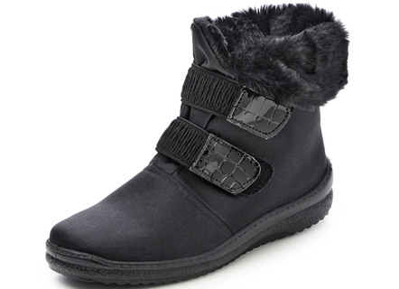 Stiefelette mit Krokolack-Besatz