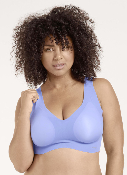 Damenwäsche - Sloggi ZERO Feel Bustier mit Push-up-Effekt, in Größe L bis S, in Farbe AZURBLAU Ansicht 1