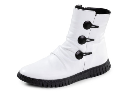 Gemini Stiefelette mit Raffung und dekorativen Knöpfen