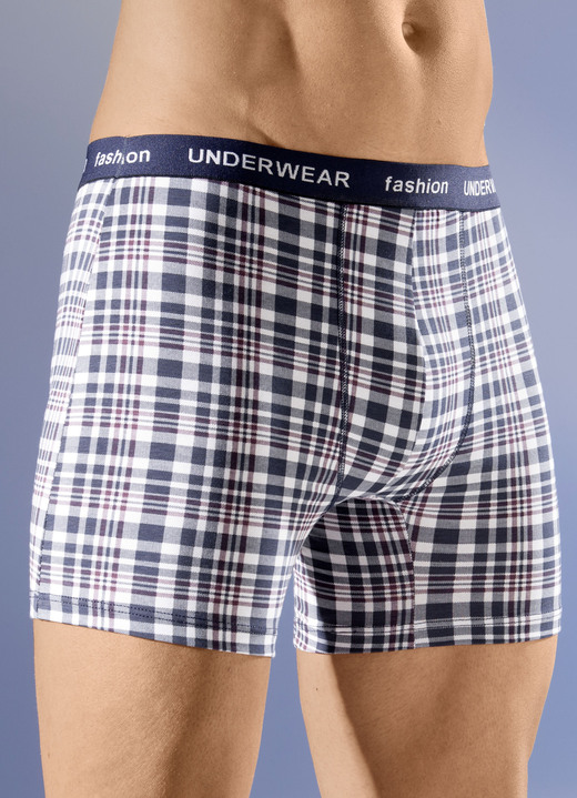 Pants & Boxershorts - Viererpack Pants mit Elastikbund, in Größe 004 bis 010, in Farbe 2X MARINE-WEISS-BORDEAUX, 2X BORDEAUX-WEISS-SCHWARZ Ansicht 1